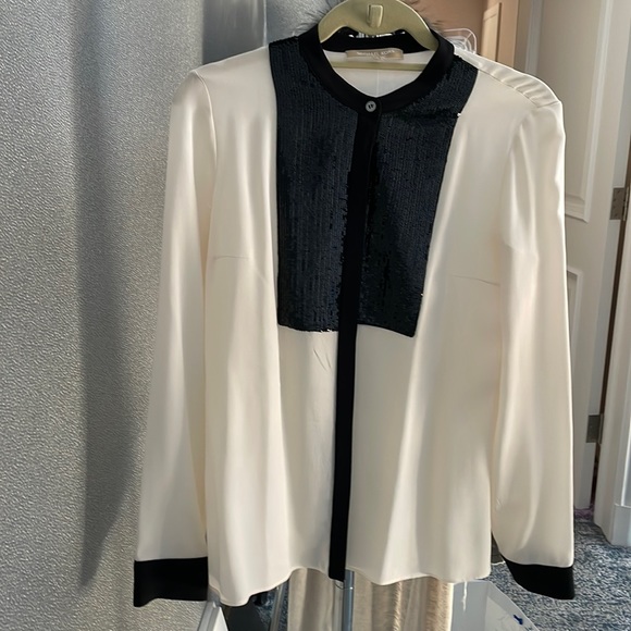MICHAEL KORS tuxedo blouse SZ4 - Picture 1 of 7